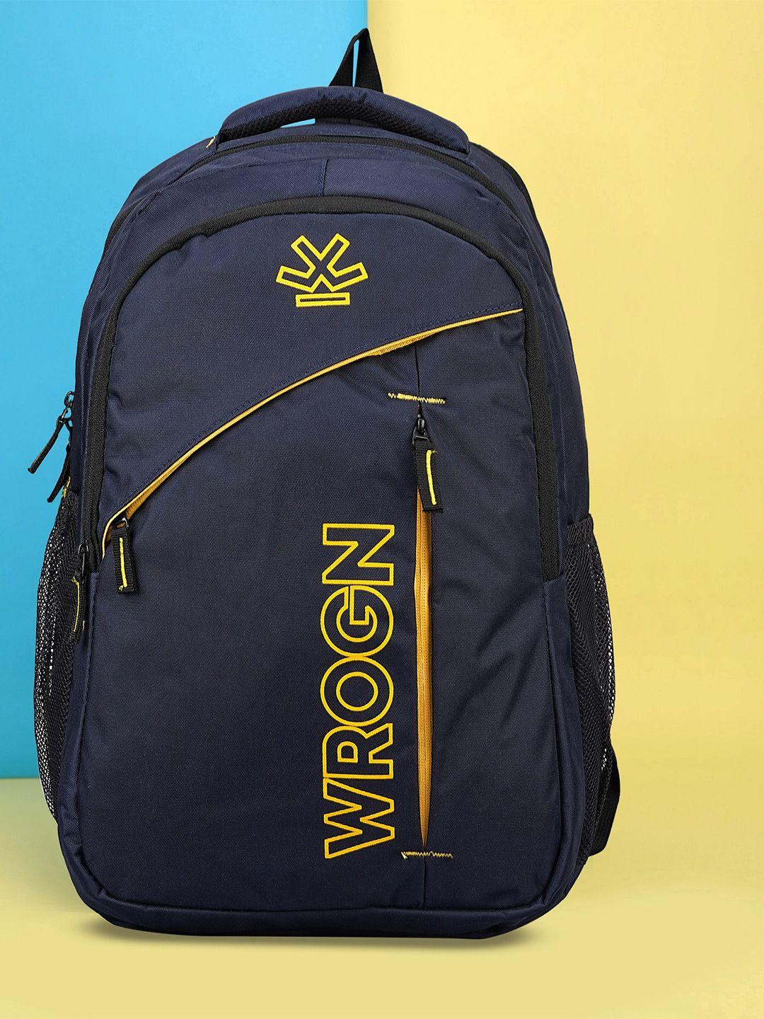 wrogn printed laptop backpack with raincover