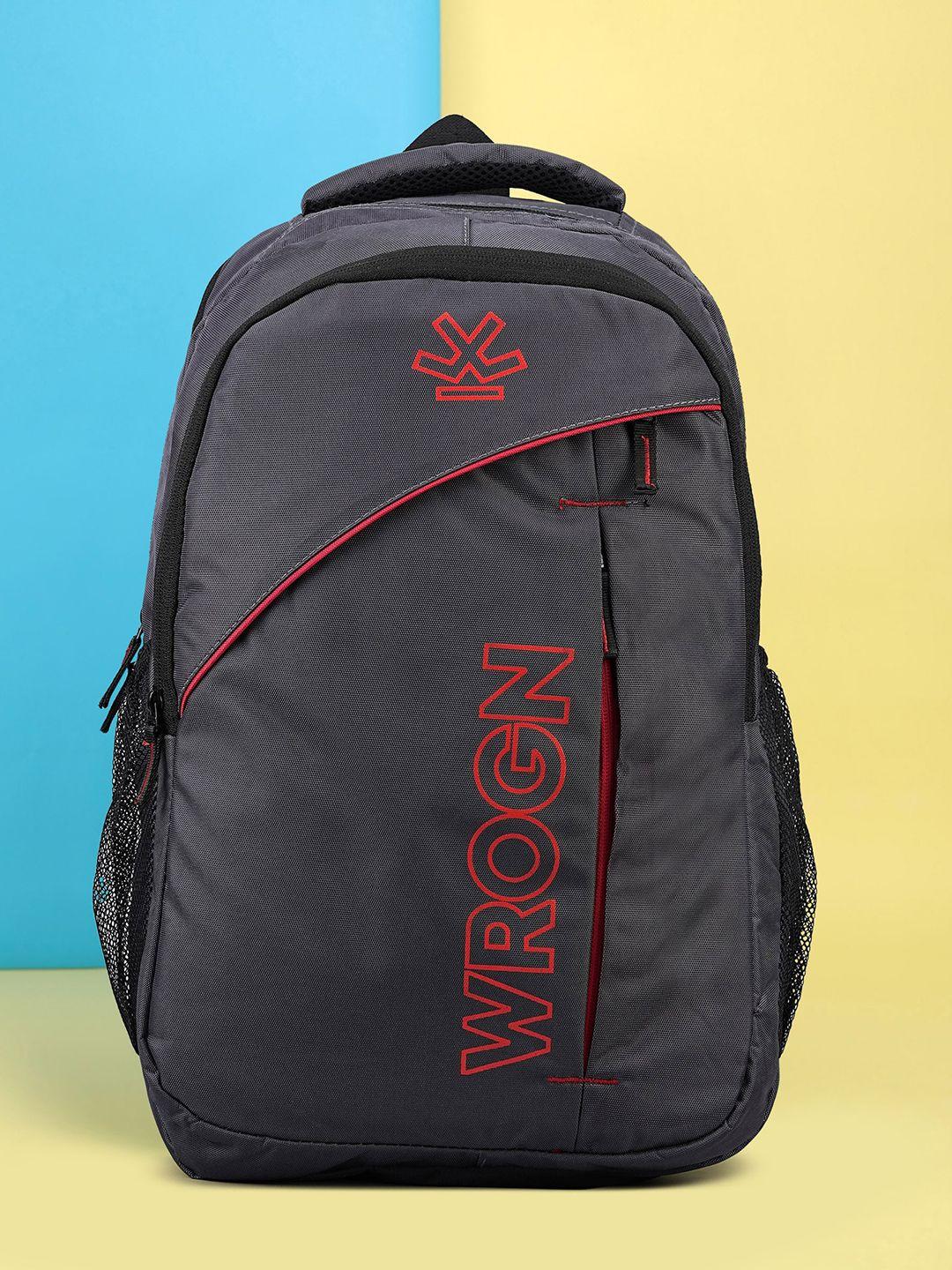 wrogn printed laptop backpack with raincover