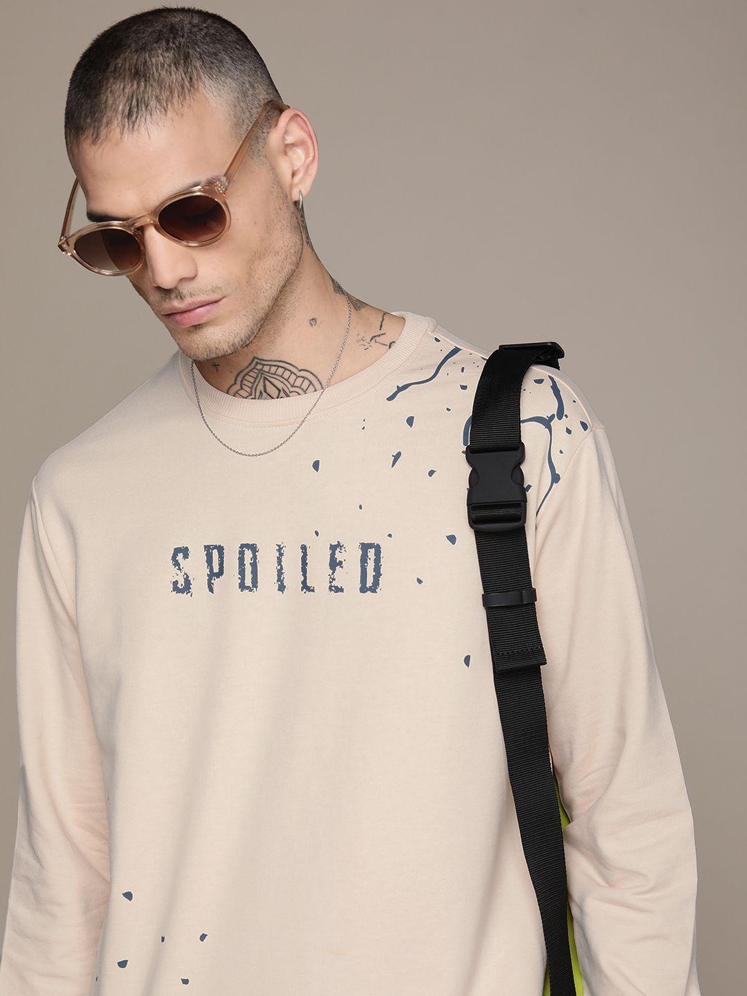 wrogn printed slim fit sweatshirt