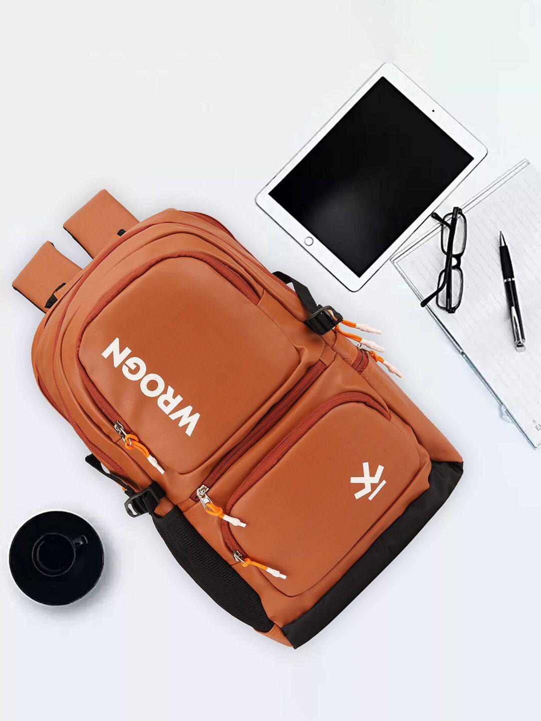 wrogn printed water resistance backpack with rain cover