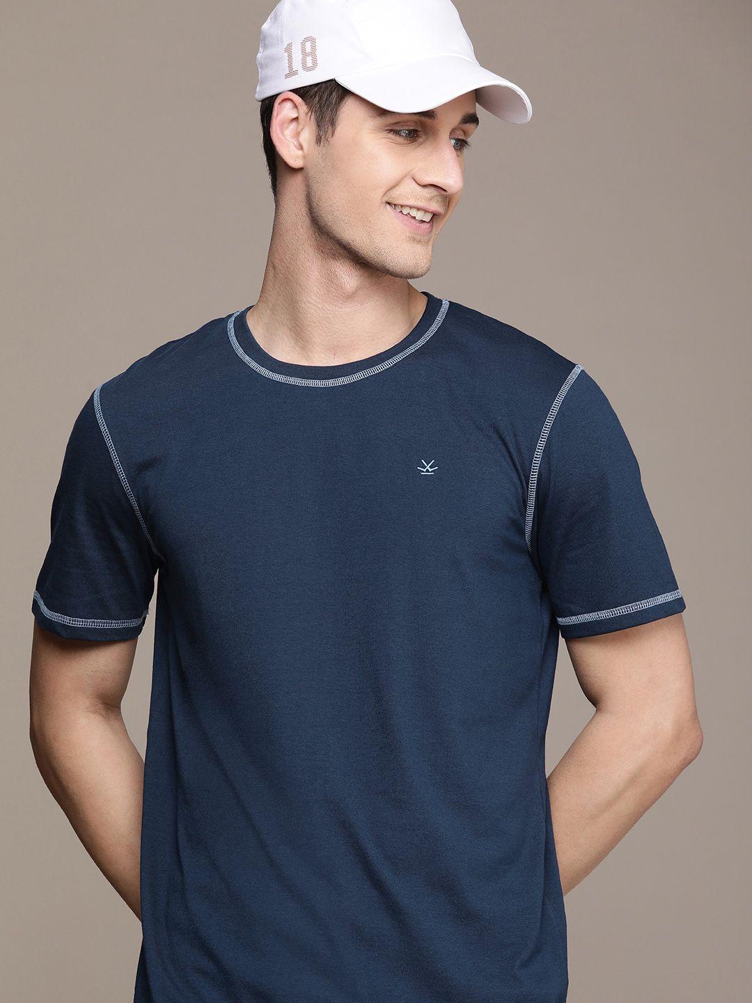 wrogn solid round-neck casual t-shirt