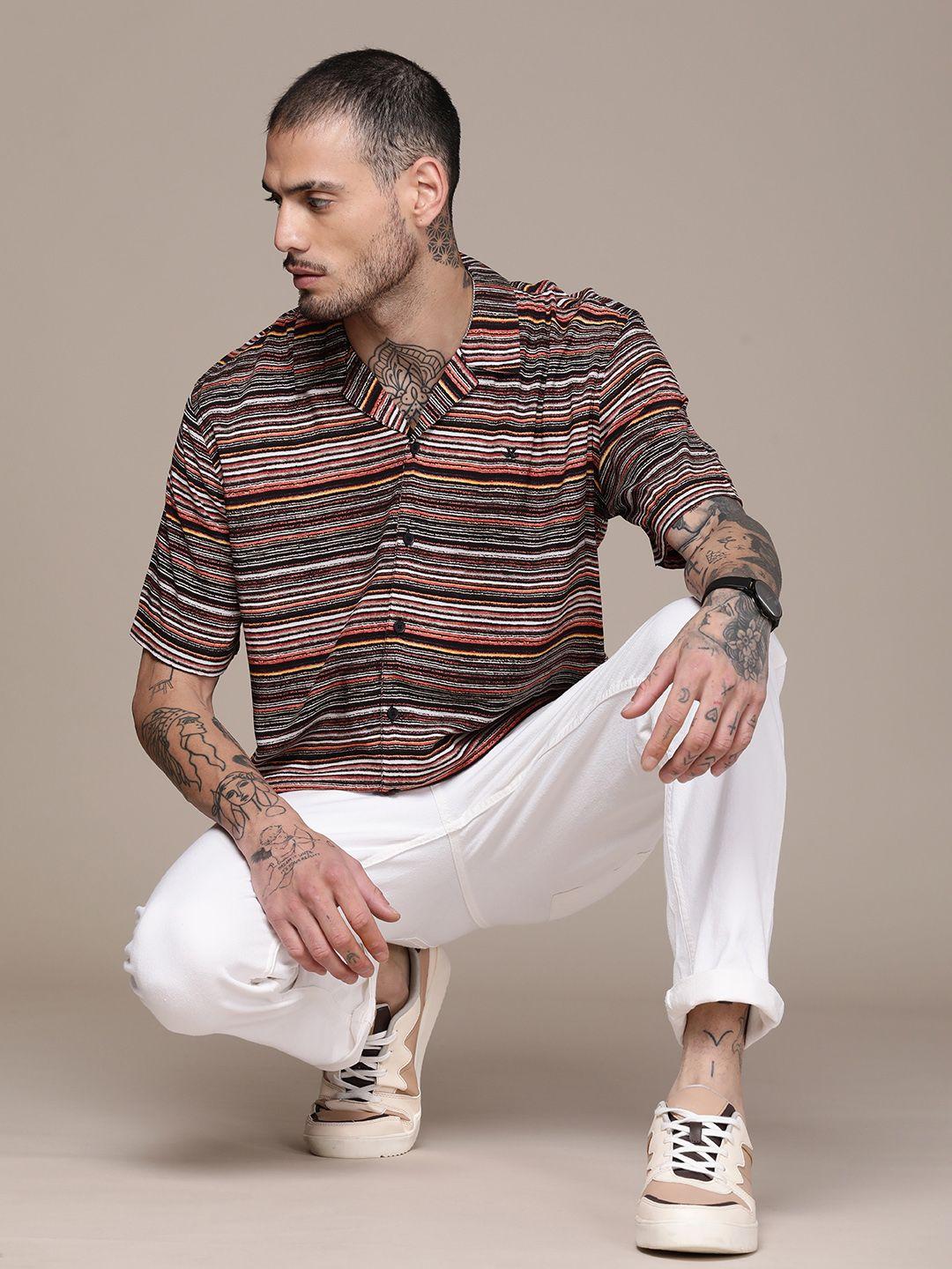 wrogn striped casual shirt