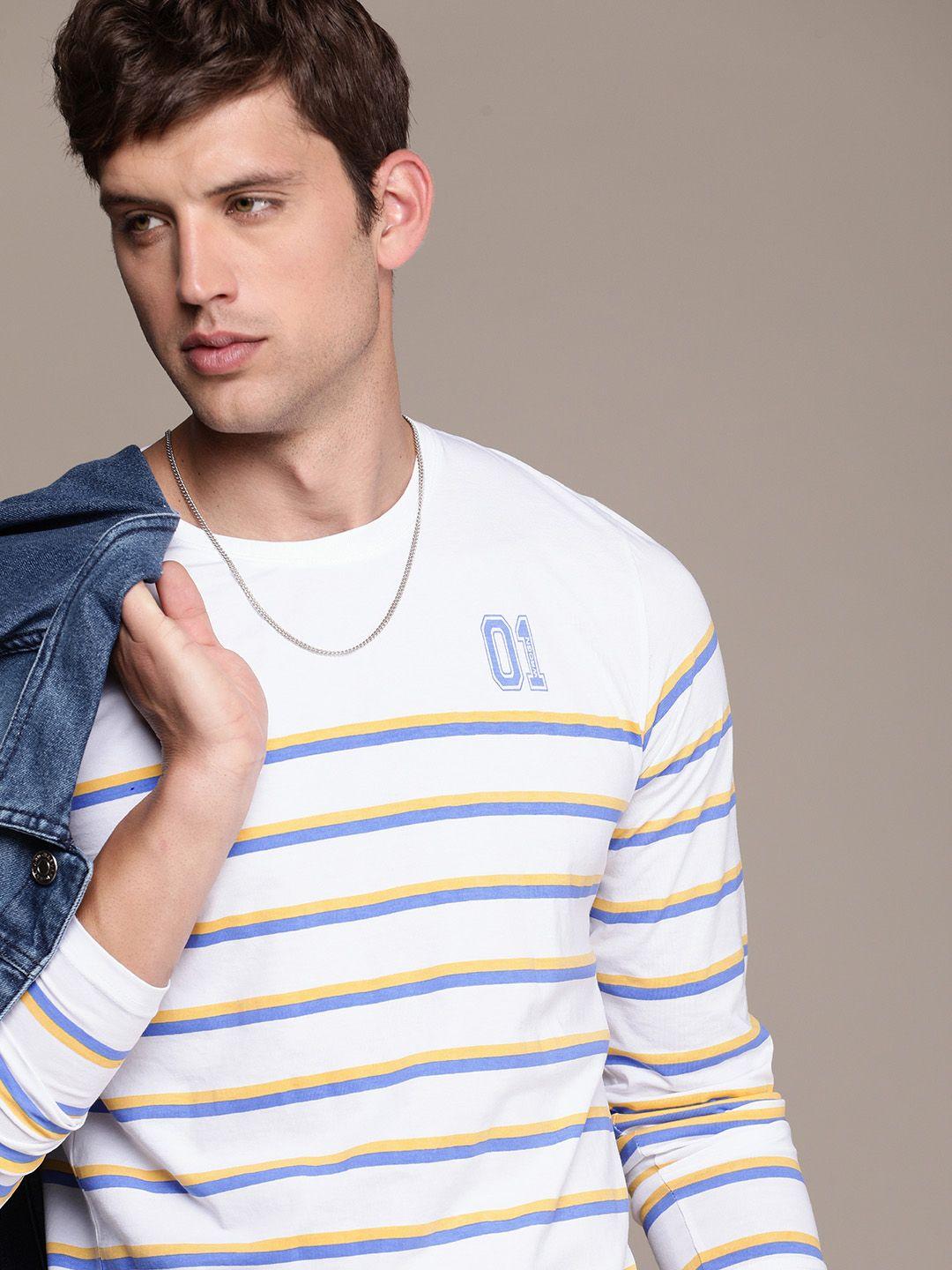 wrogn striped slim fit t-shirt