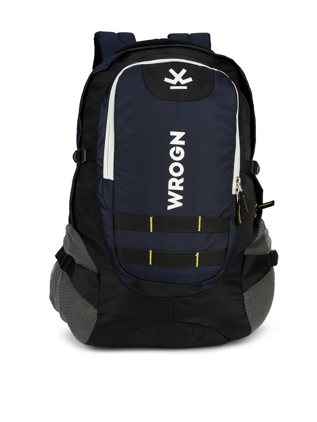 wrogn typography backpack with reflective strip