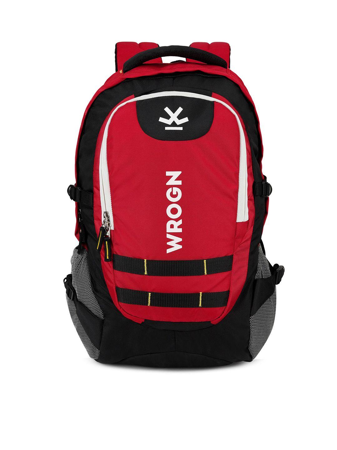 wrogn typography backpack with reflective strip