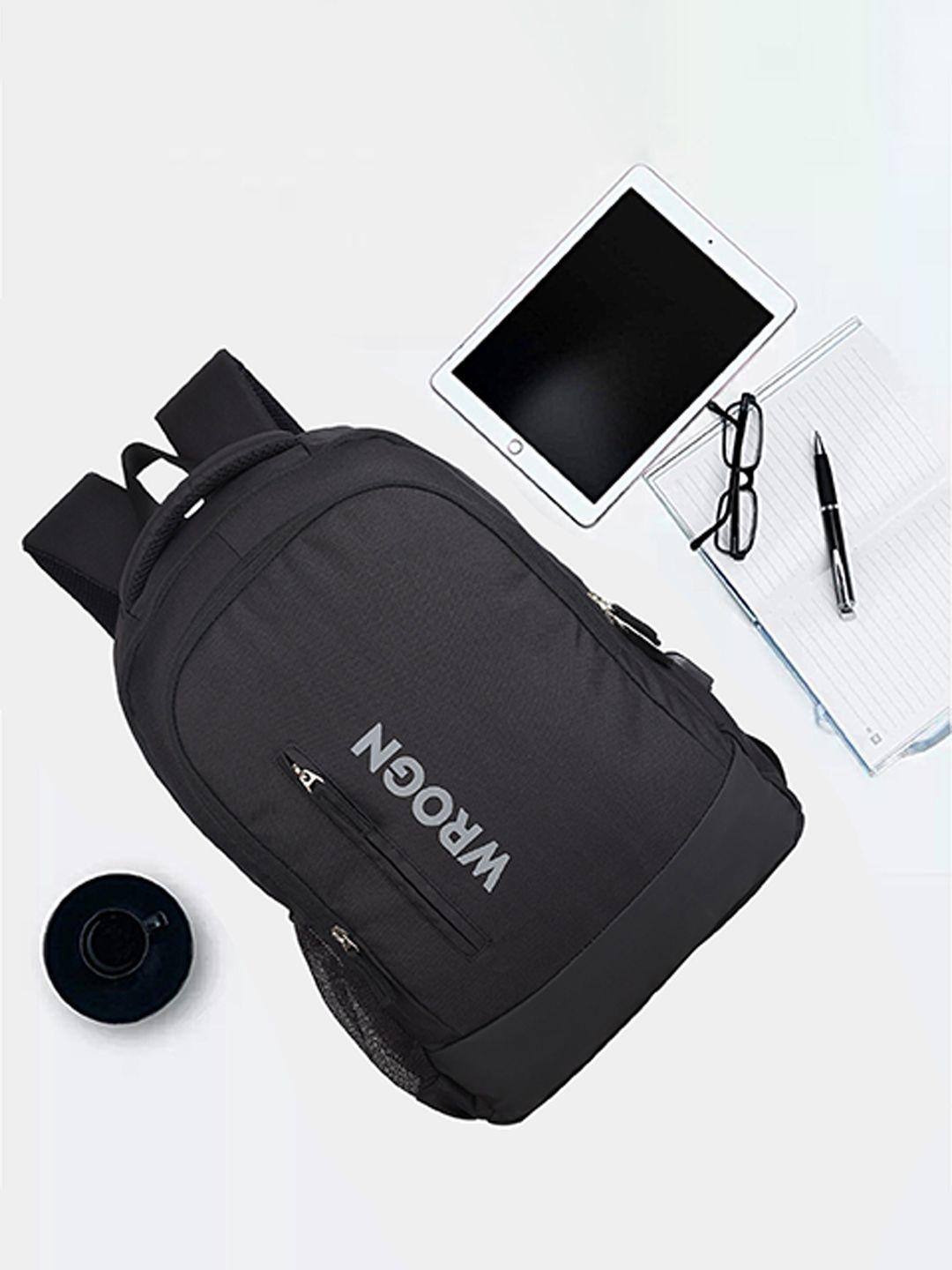 wrogn typography backpack with usb charging port