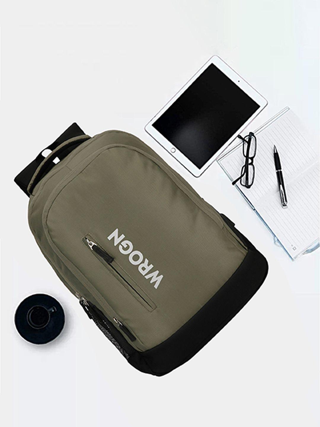 wrogn typography backpack with usb charging port