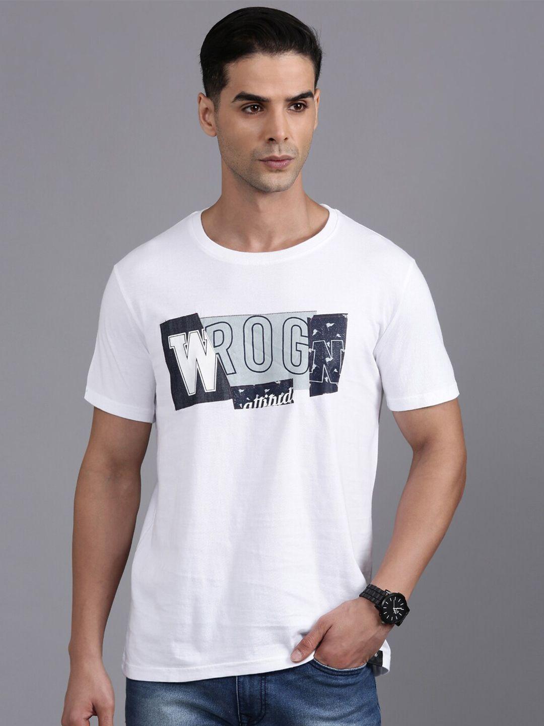 wrogn typography printed cotton t-shirt