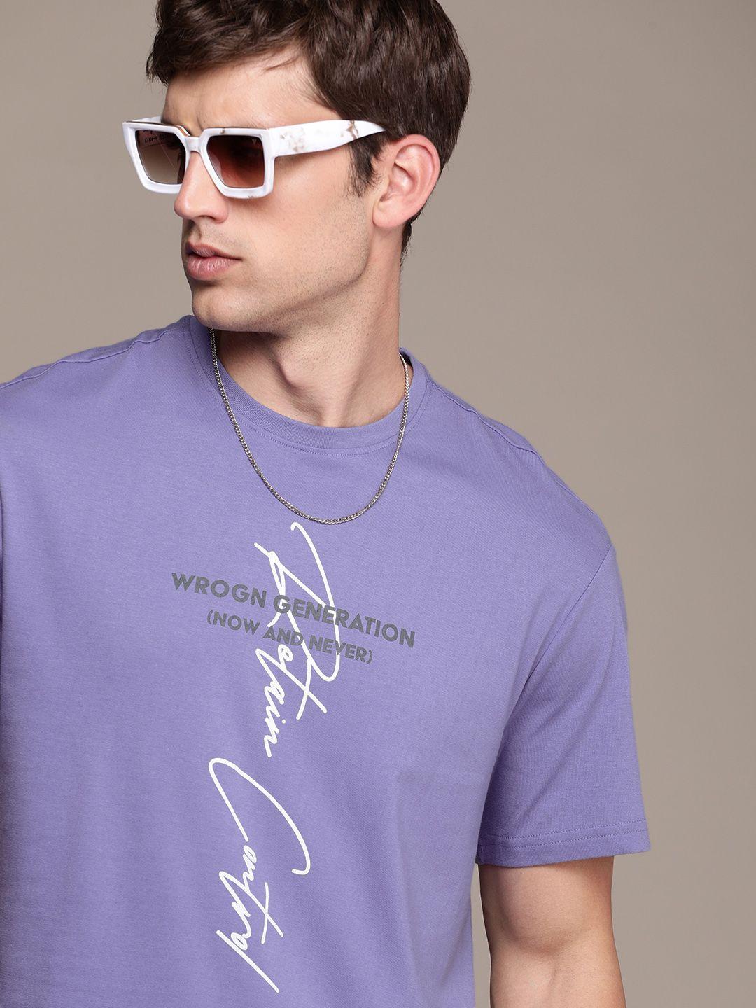 wrogn typography printed oversized t-shirt