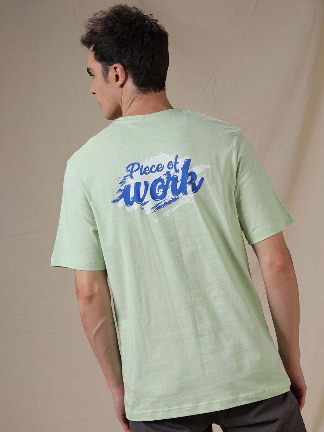 wrogn typography printed round neck short sleeves regular t-shirt