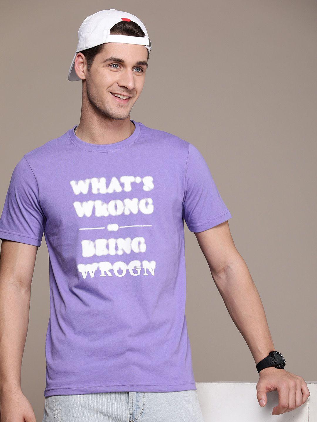 wrogn typography printed slim fit t-shirt