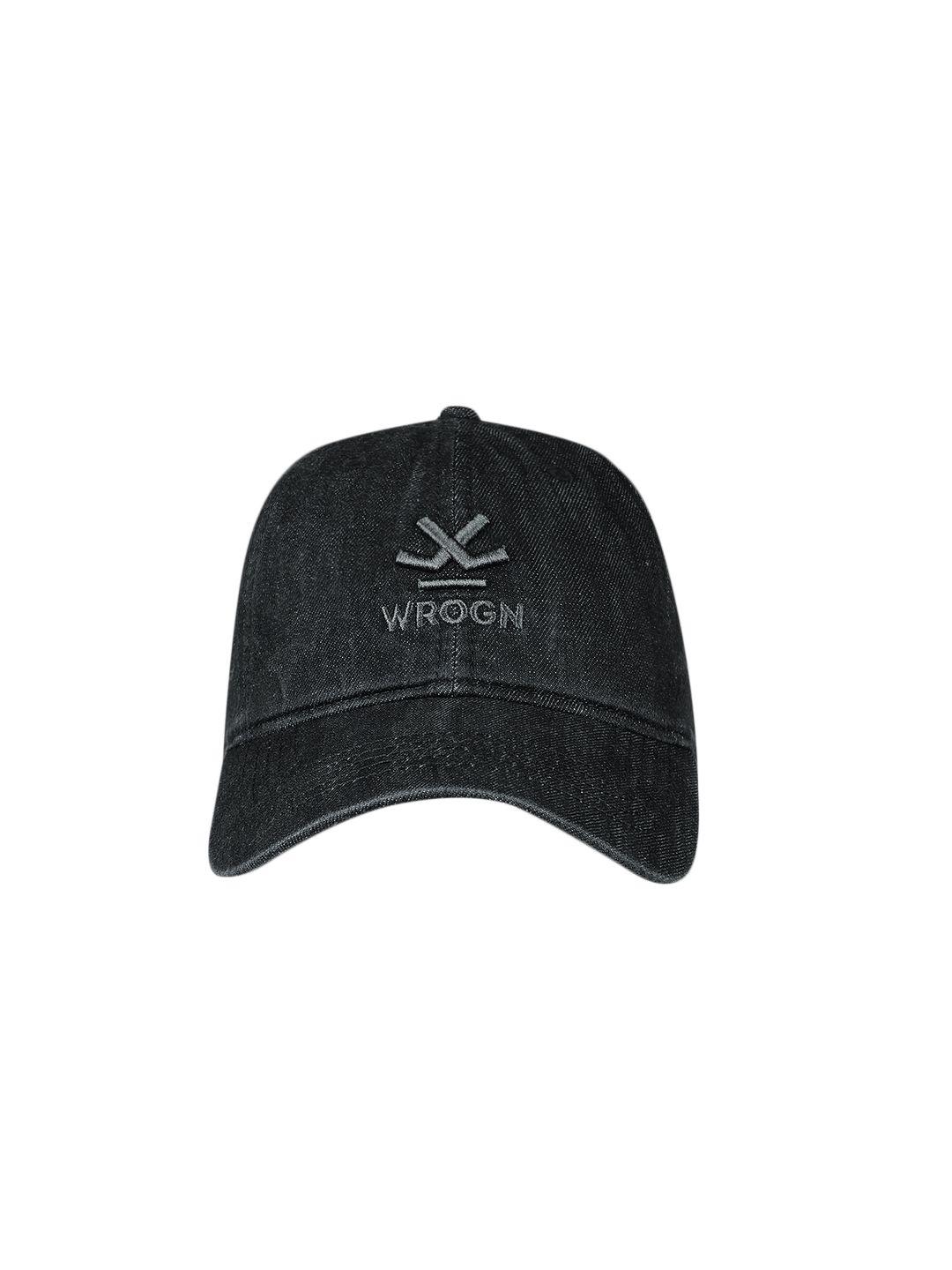 wrogn unisex black embroidered baseball cap