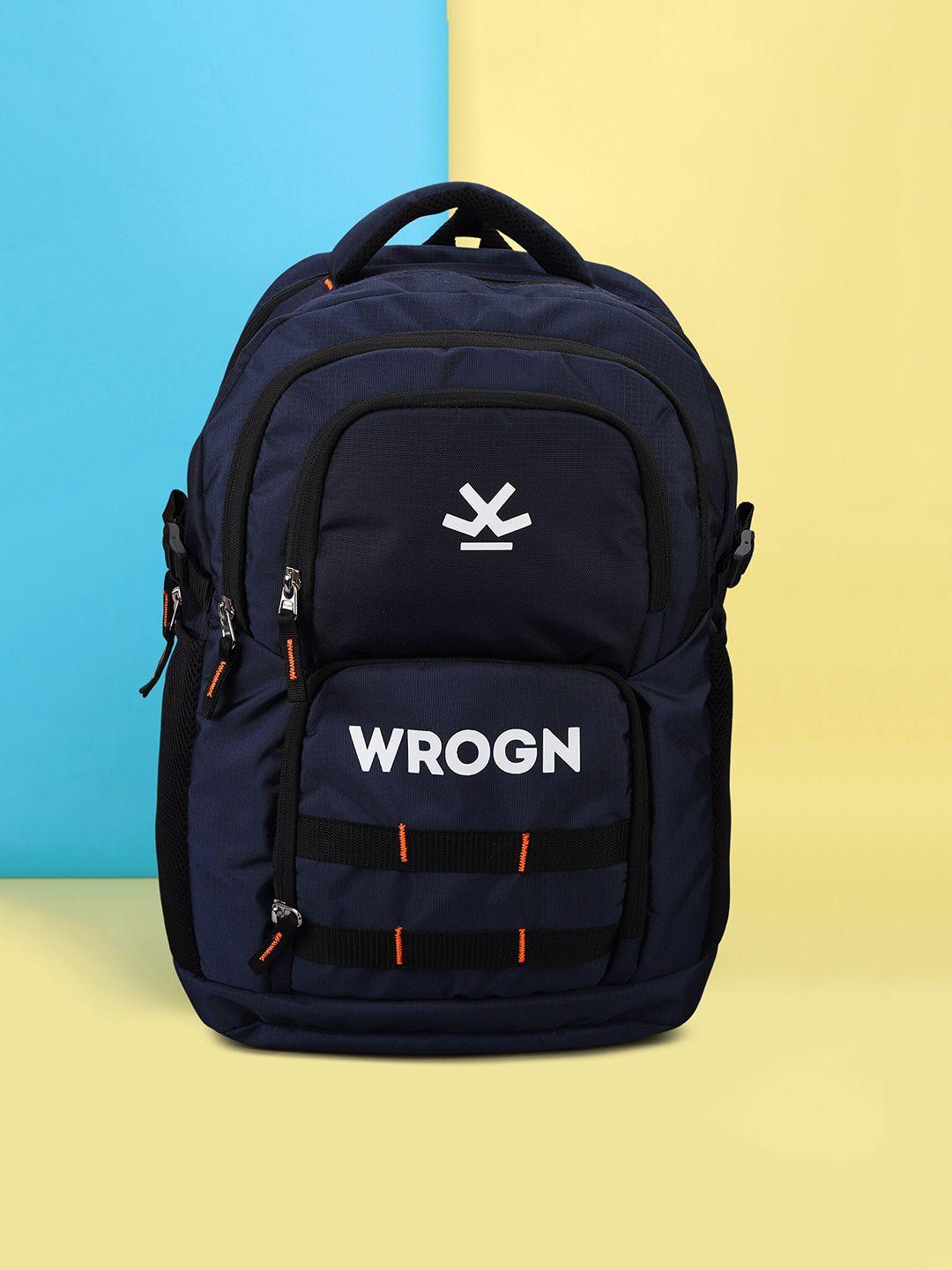 wrogn unisex brand logo backpack with reflective strip