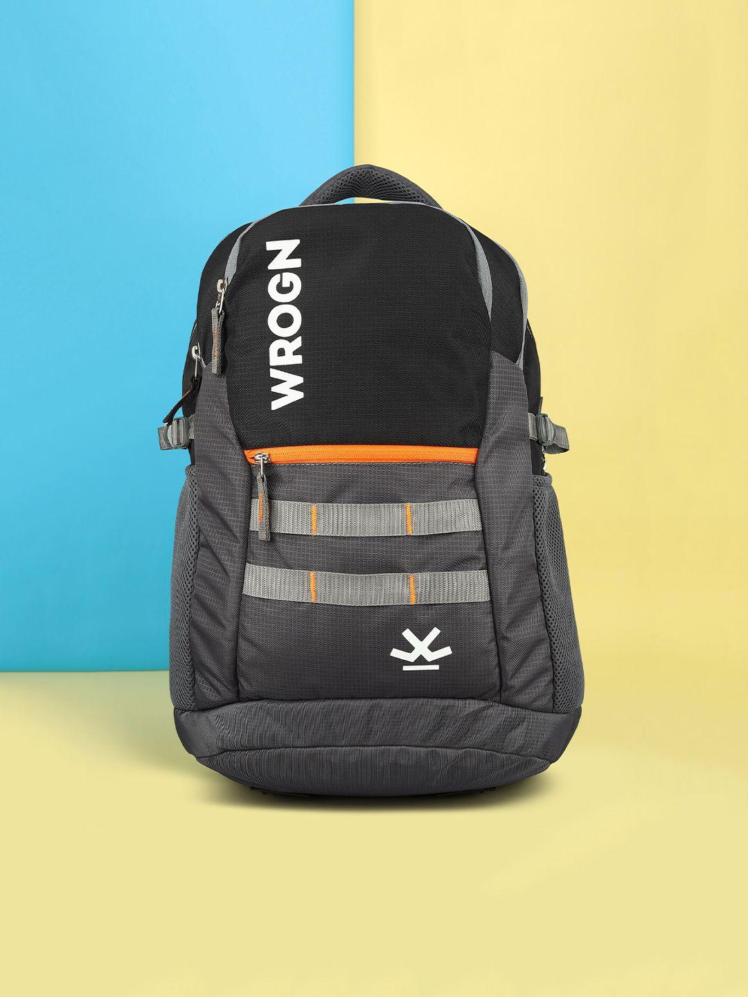 wrogn unisex brand logo backpack with reflective strip