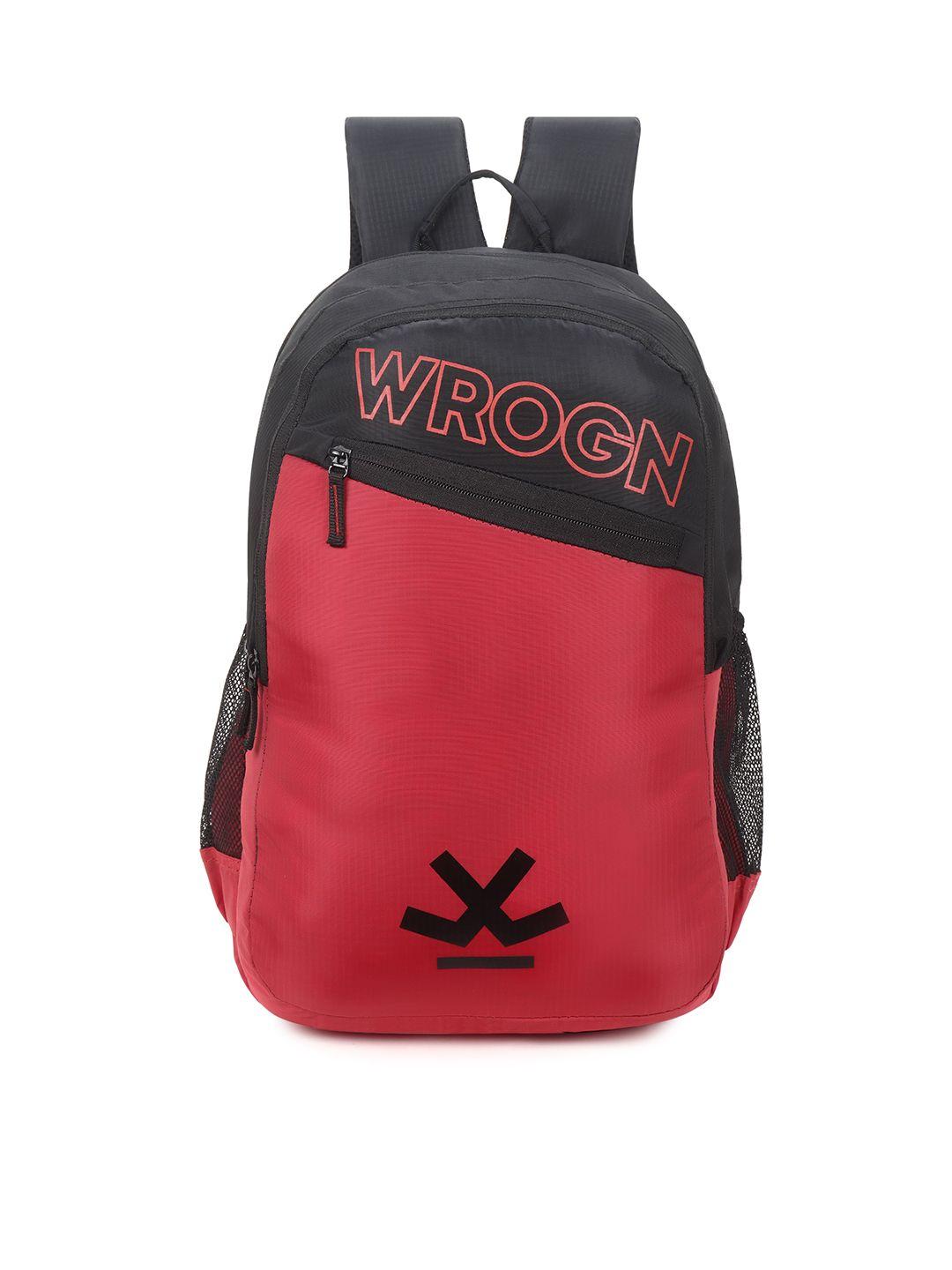 wrogn unisex brand logo backpack with shoe pocket