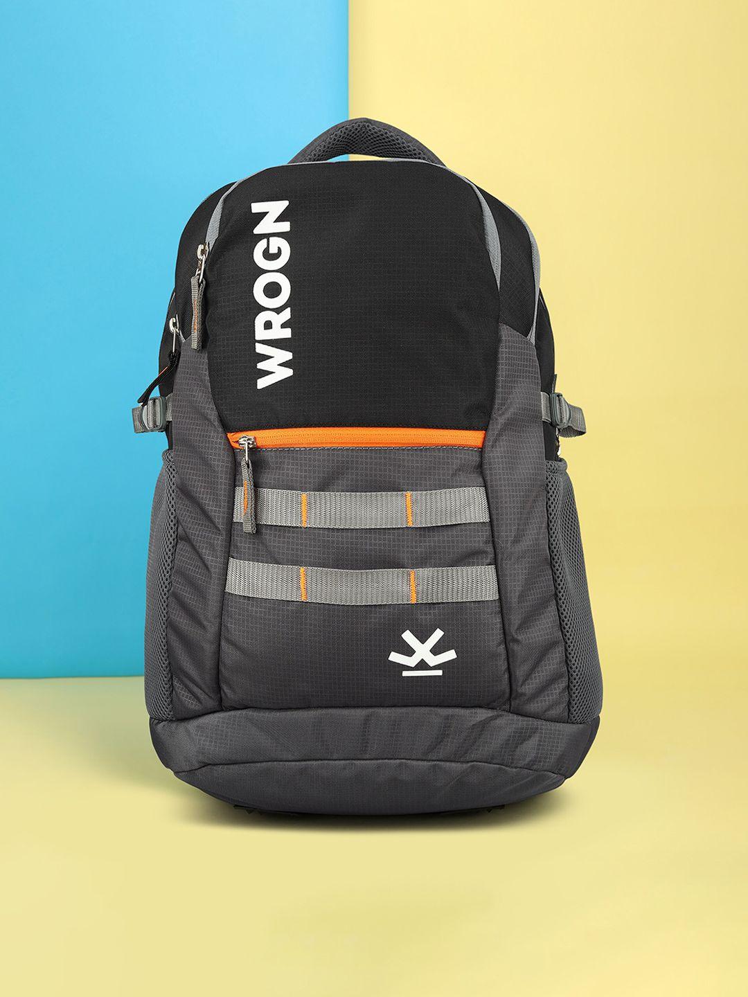 wrogn unisex brand logo contrast detail backpack with reflective strip