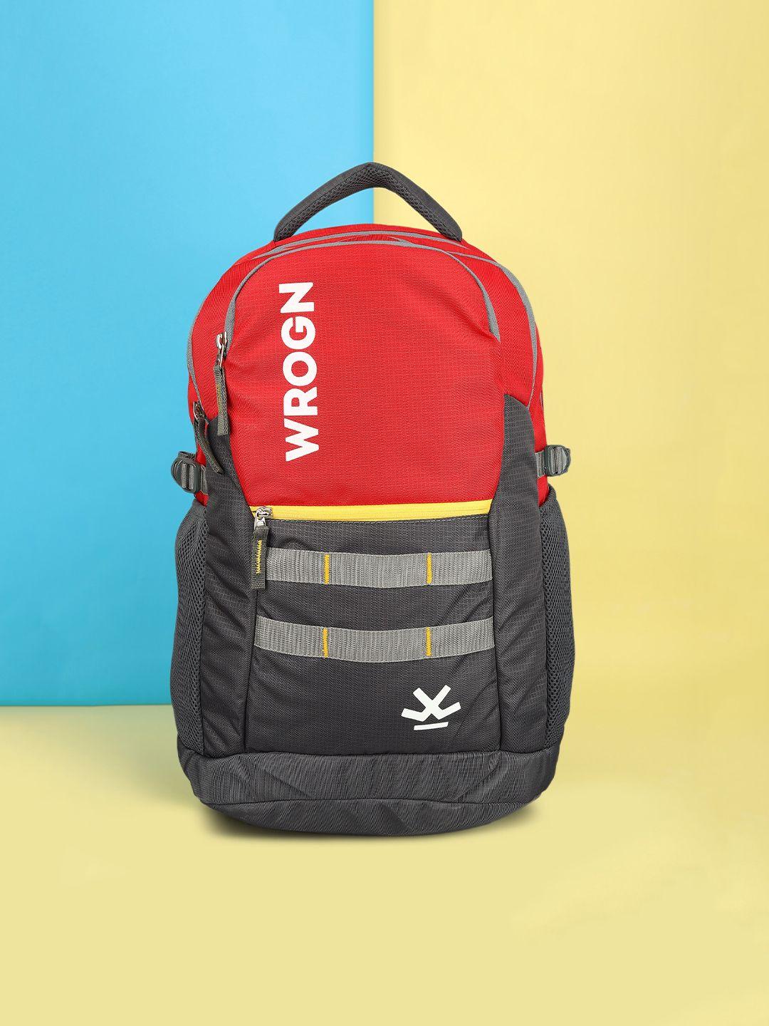 wrogn unisex brand logo water resistant backpack with reflective strip