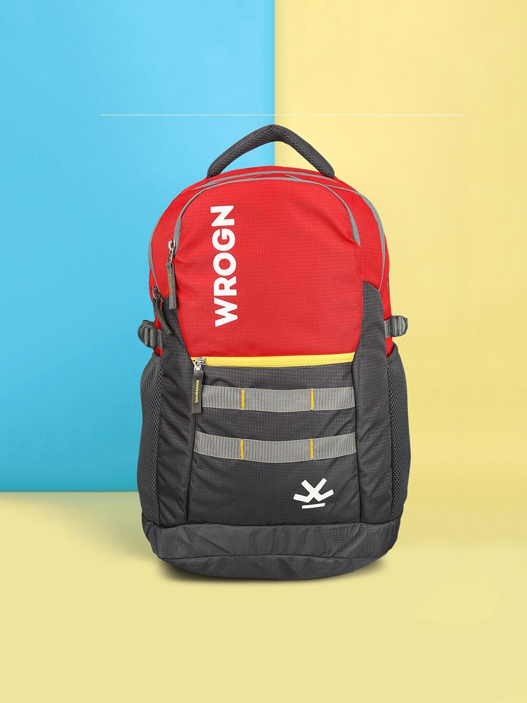 wrogn unisex colourblocked backpack with reflective strip