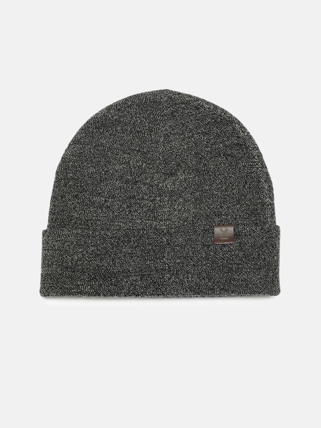 wrogn unisex grey melange solid acrylic beanie