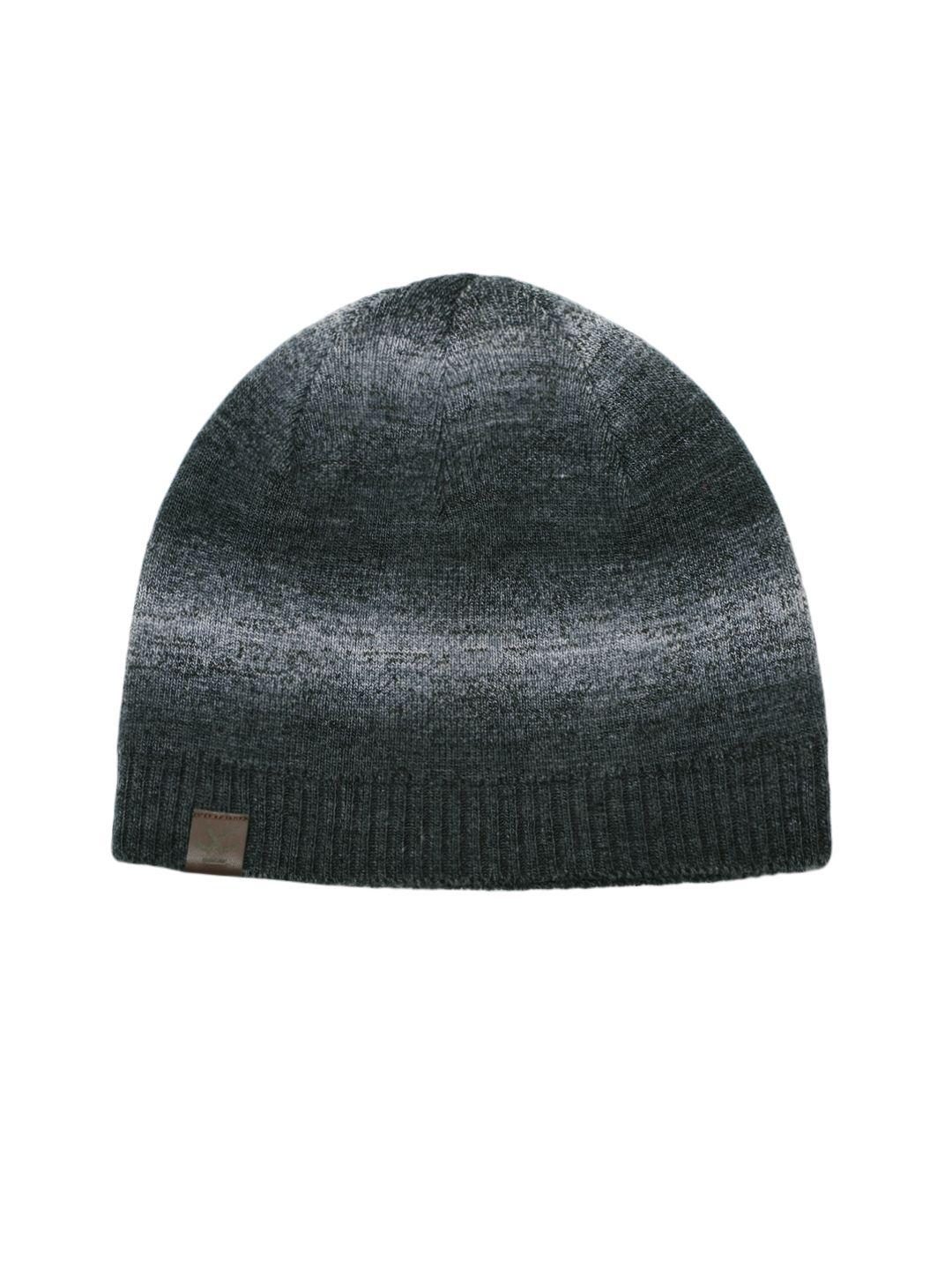 wrogn unisex grey self design beanie