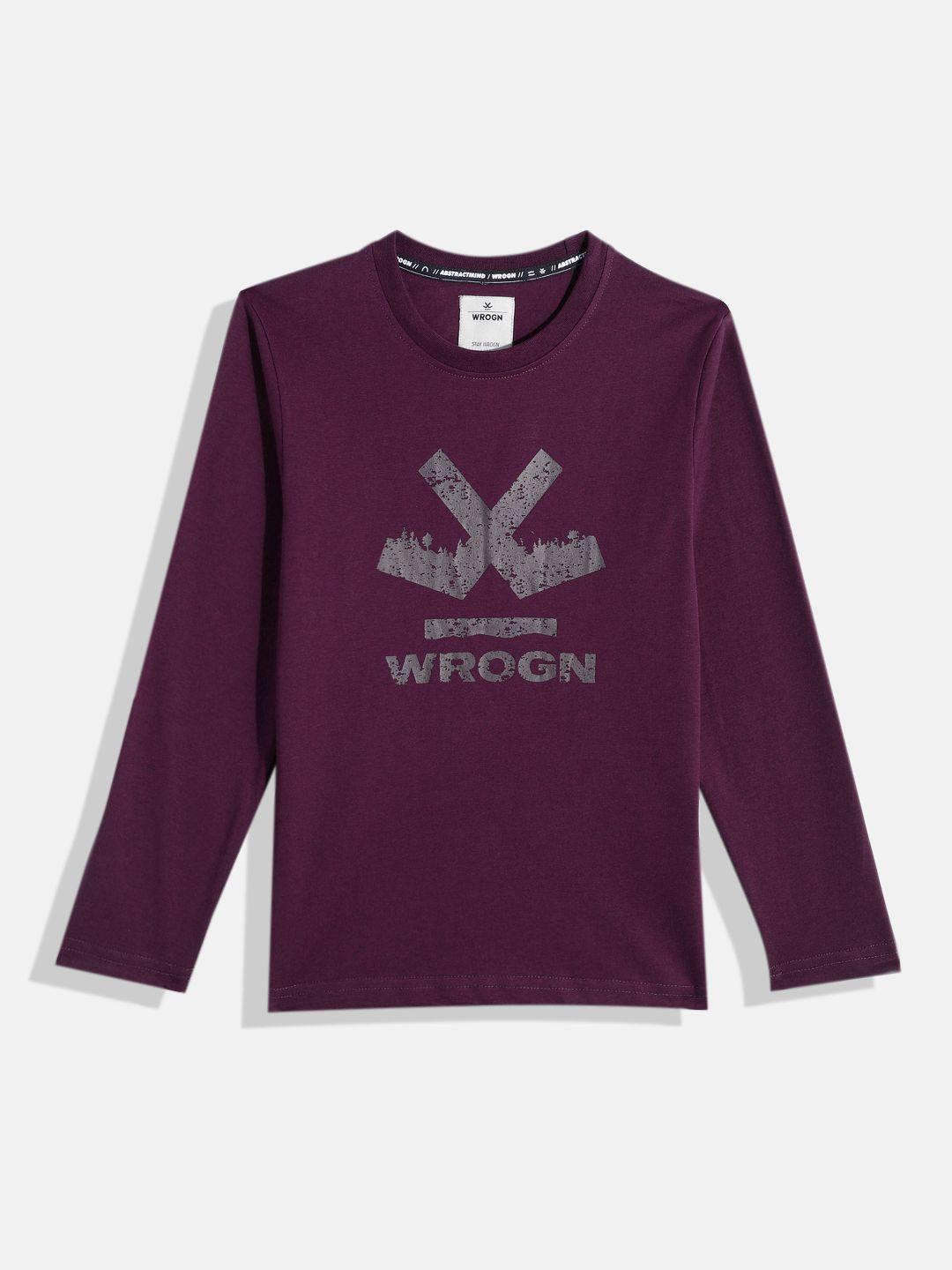 wrogn youth boys brand logo print knitted slim fit t-shirt