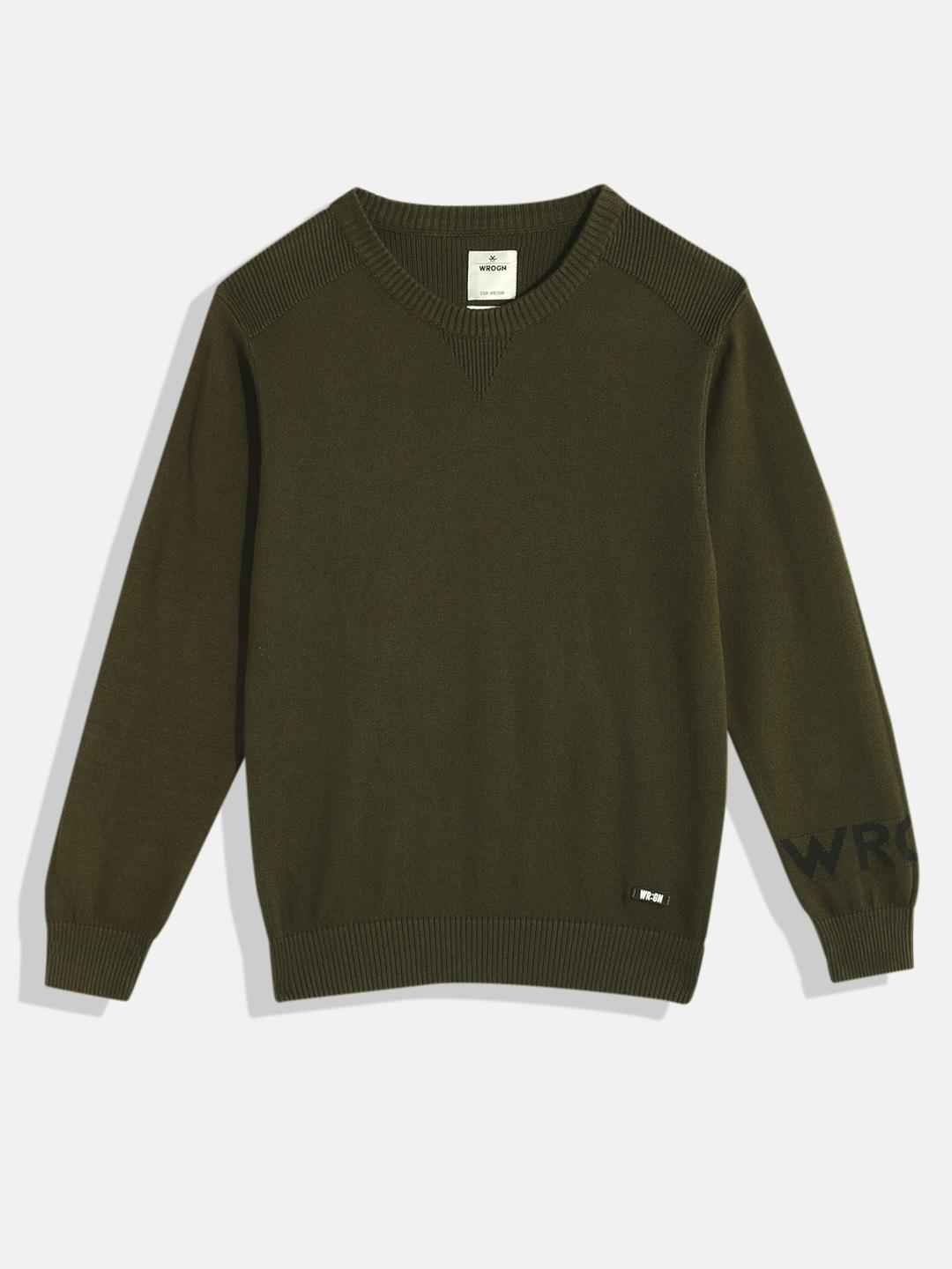 wrogn youth boys olive green pullover