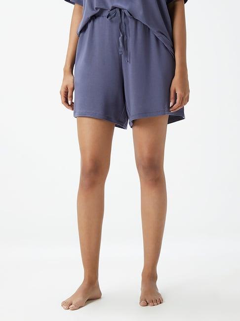 wunderlove by westside blue relaxed-fit shorts