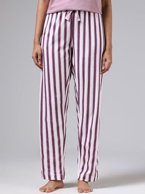 wunderlove by westside dark purple striped pyjamas