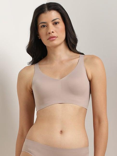 wunderlove by westside light taupe seam-free invisible padded bra