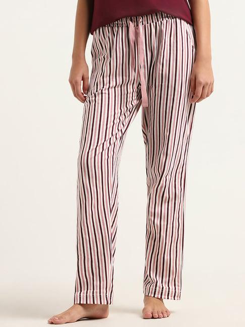 wunderlove by westside maroon striped pyjamas