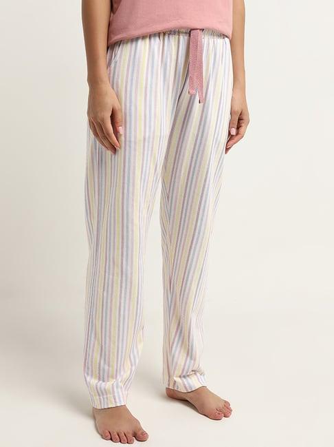 wunderlove by westside multicolour striped high-rise pyjamas