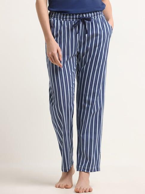 wunderlove by westside navy mid-rise striped pyjamas