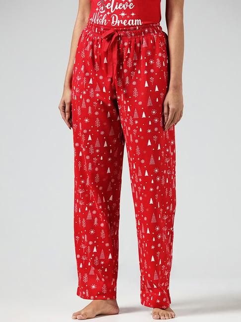 wunderlove by westside red printed pyjamas