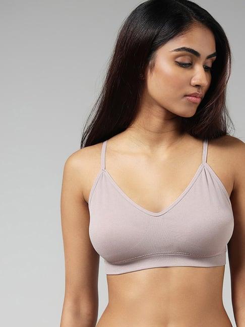 wunderlove by westside solid light taupe seamfree bralette