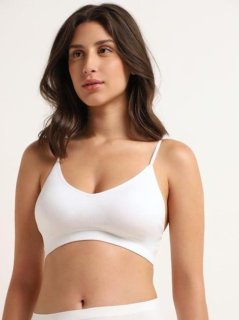 wunderlove by westside white seam free ribbed bra