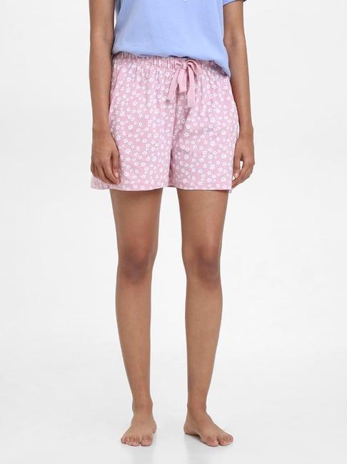 wunderlove sleepwear by westside printed lilac-colored shorts