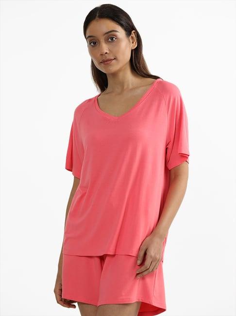 wunderlove sleepwear by westside supersoft plain pink supersoft t-shirt