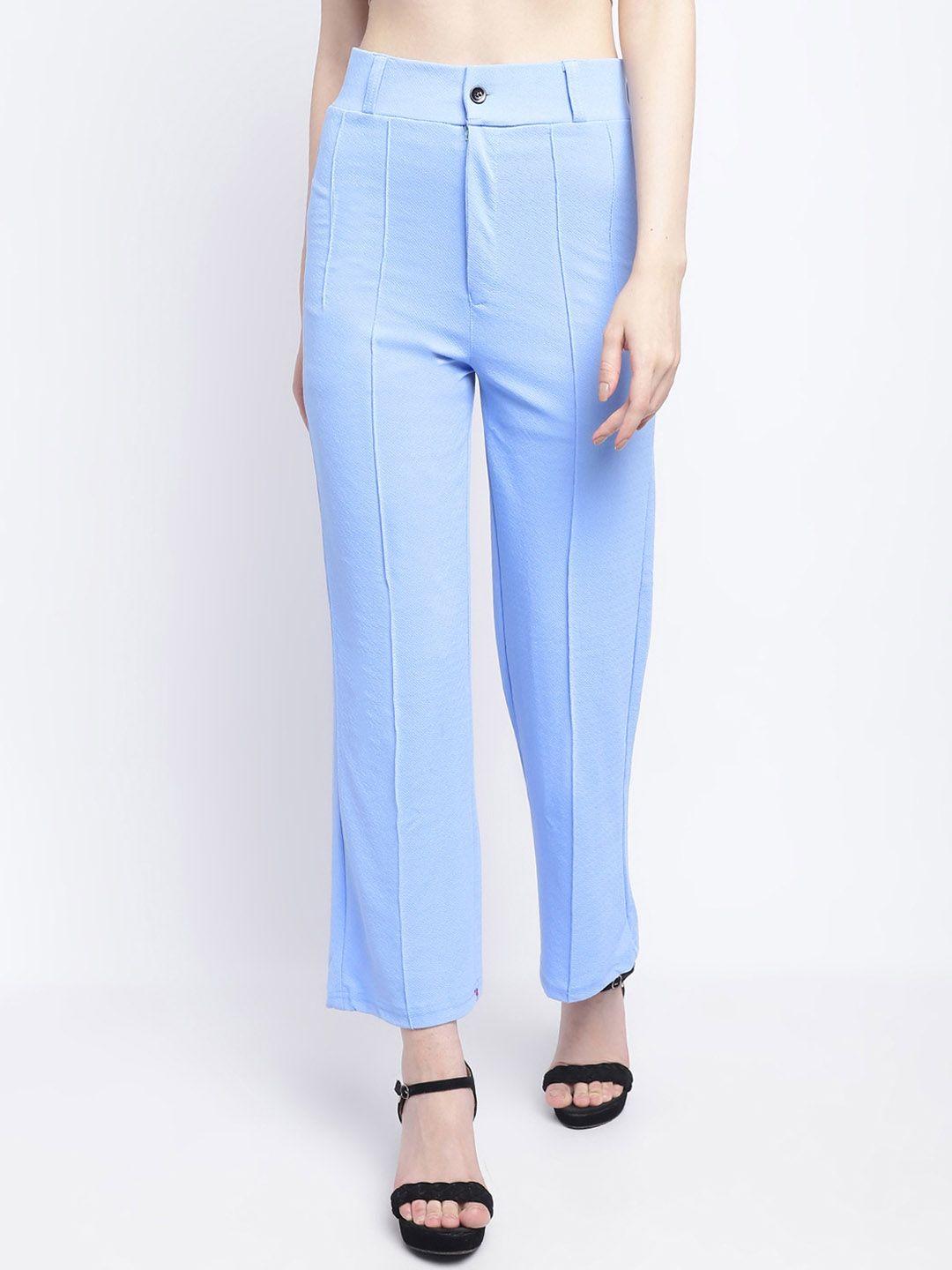 wuxi women mid-rise relaxed straight leg straight fit pleated trousers