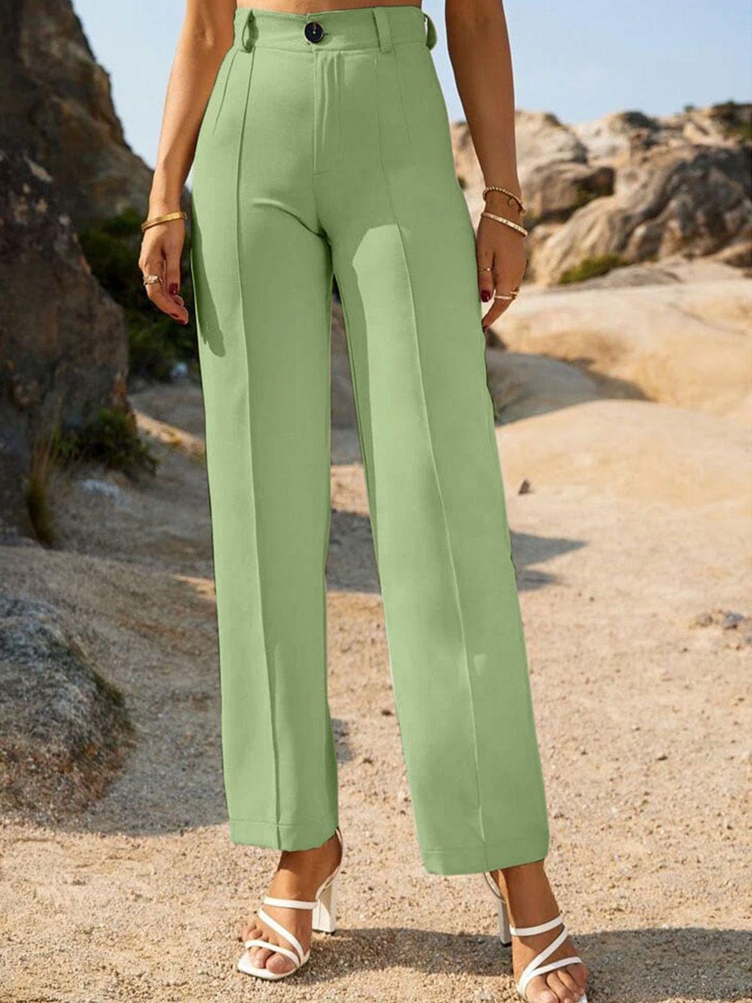 wuxi women relaxed straight leg straight fit high-rise easy wash parallel trousers