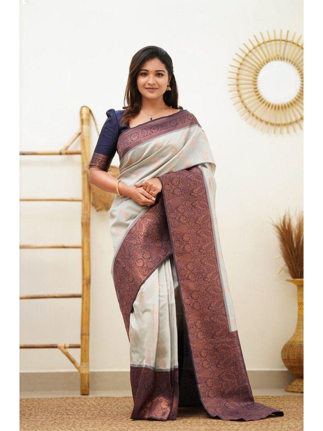 wuxi ethnic motif woven design zari pure silk banarasi saree