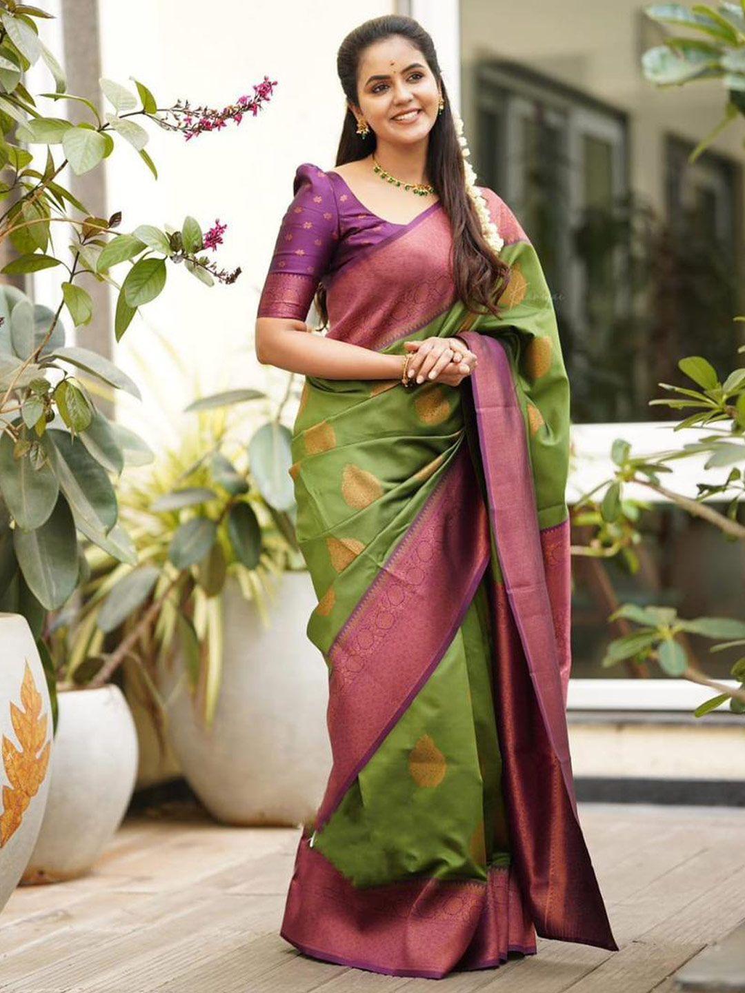 wuxi ethnic motif zari pure silk banarasi saree