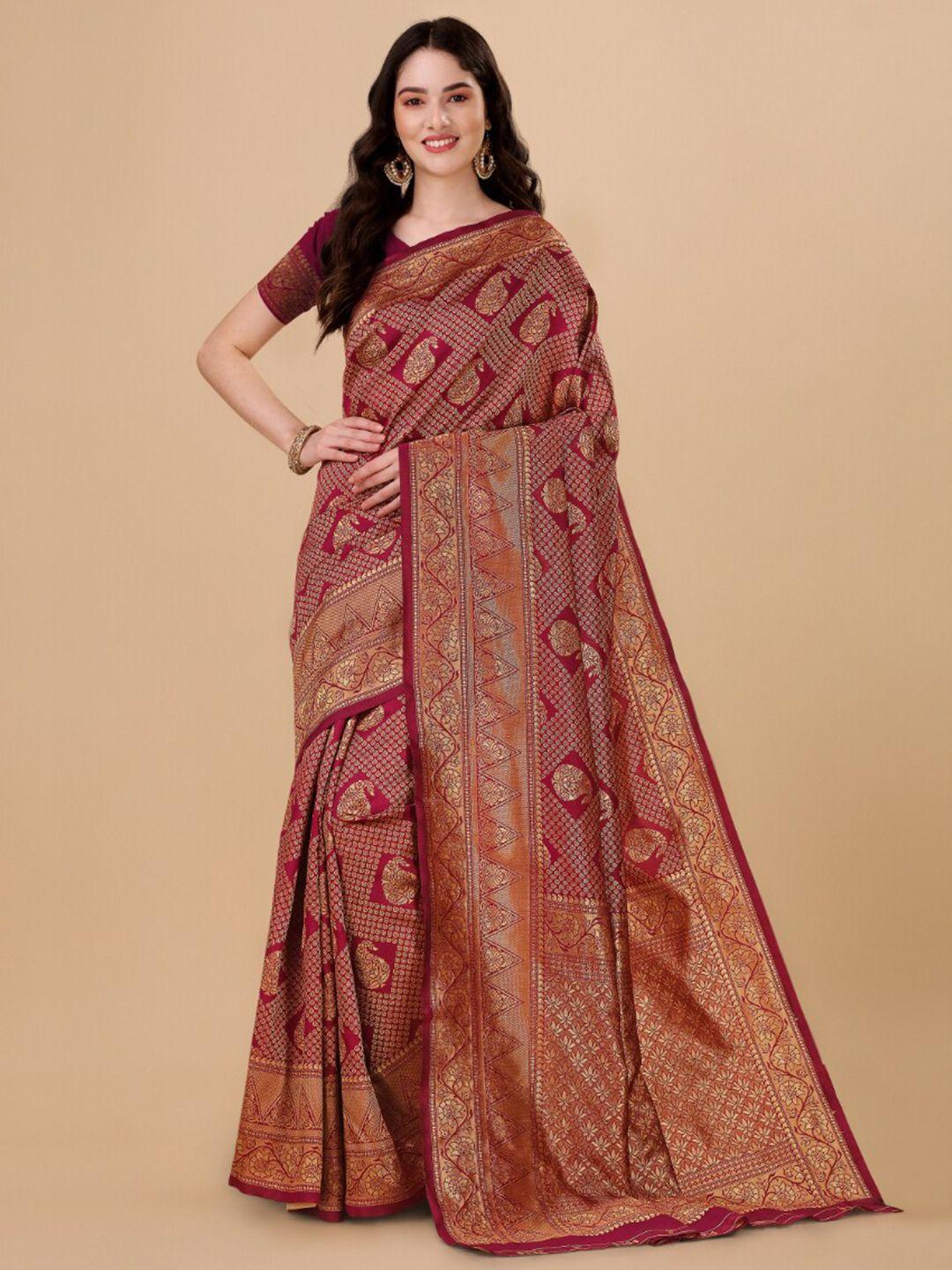 wuxi ethnic motifs woven design zari pure silk banarasi saree