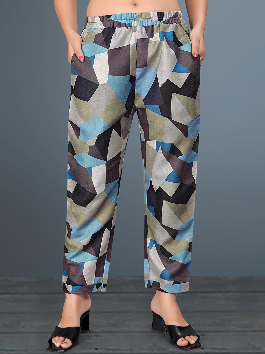wuxi women camouflage printed relaxed easy wash trousers
