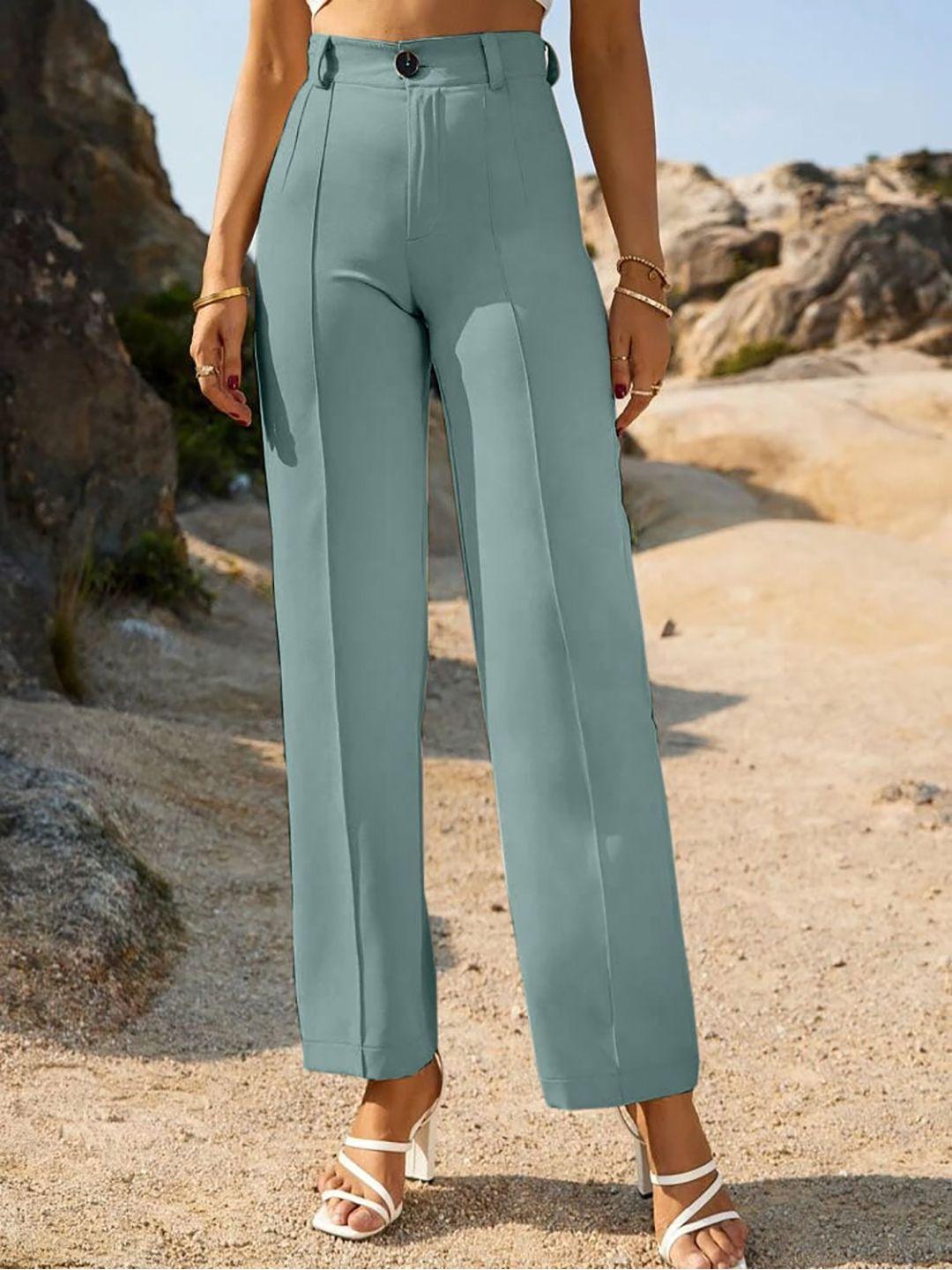 wuxi women relaxed straight leg high-rise trousers