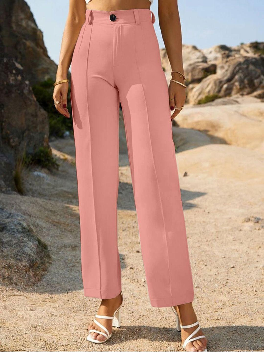 wuxi women relaxed straight leg high-rise trousers