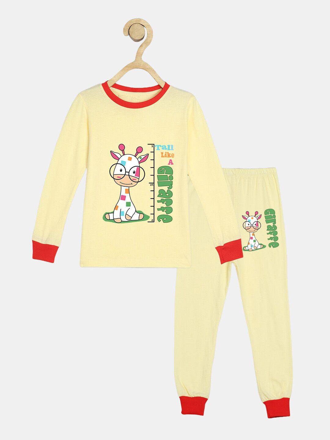 wyld sprog kids printed pure cotton night suit