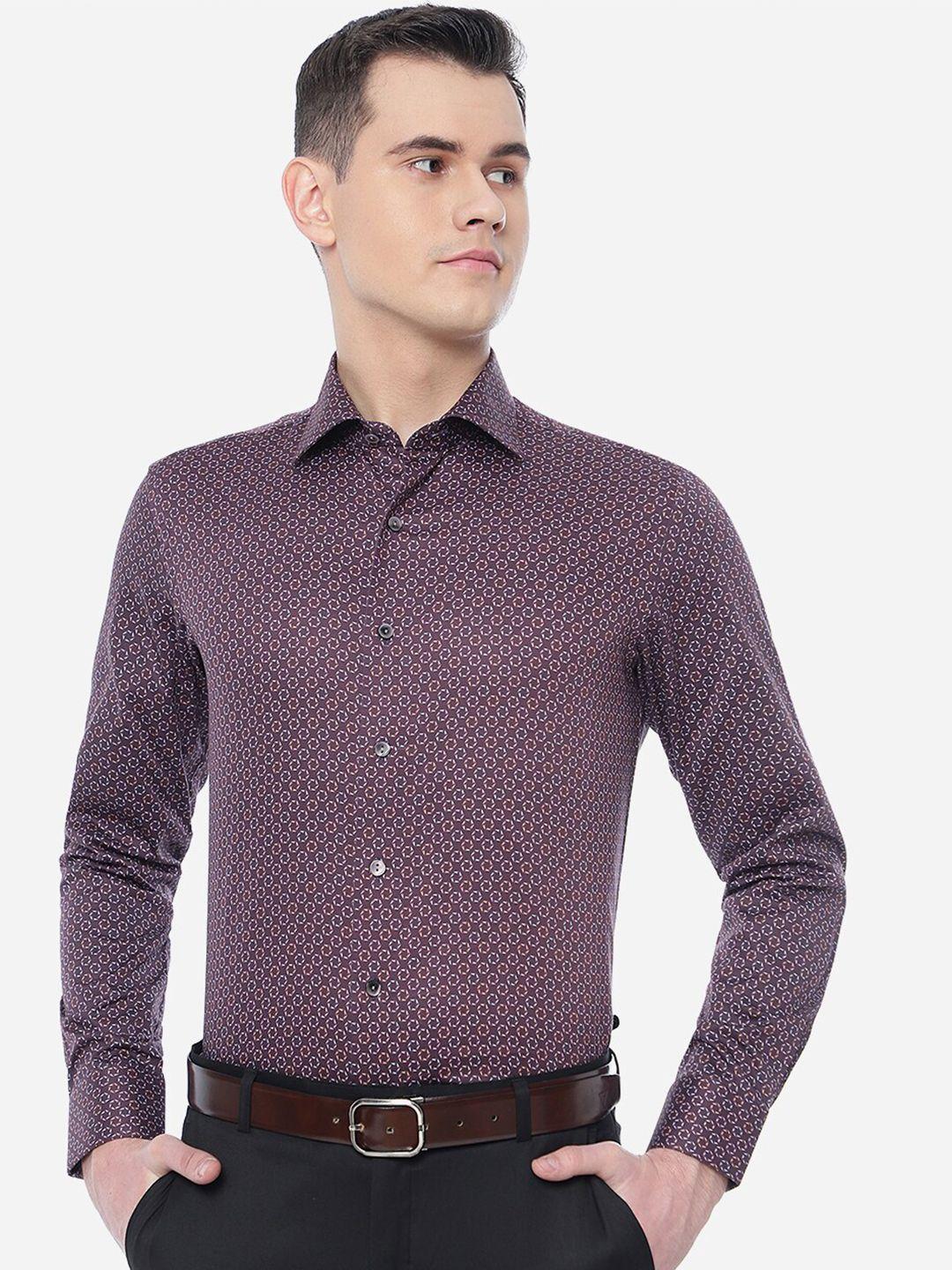 wyre men slim fit printed formal shirt