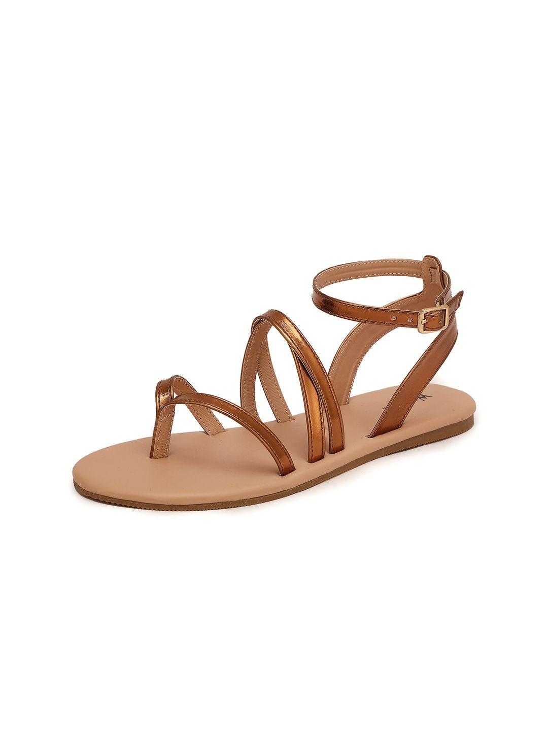 wzaya strappy open toe flats with buckle closure