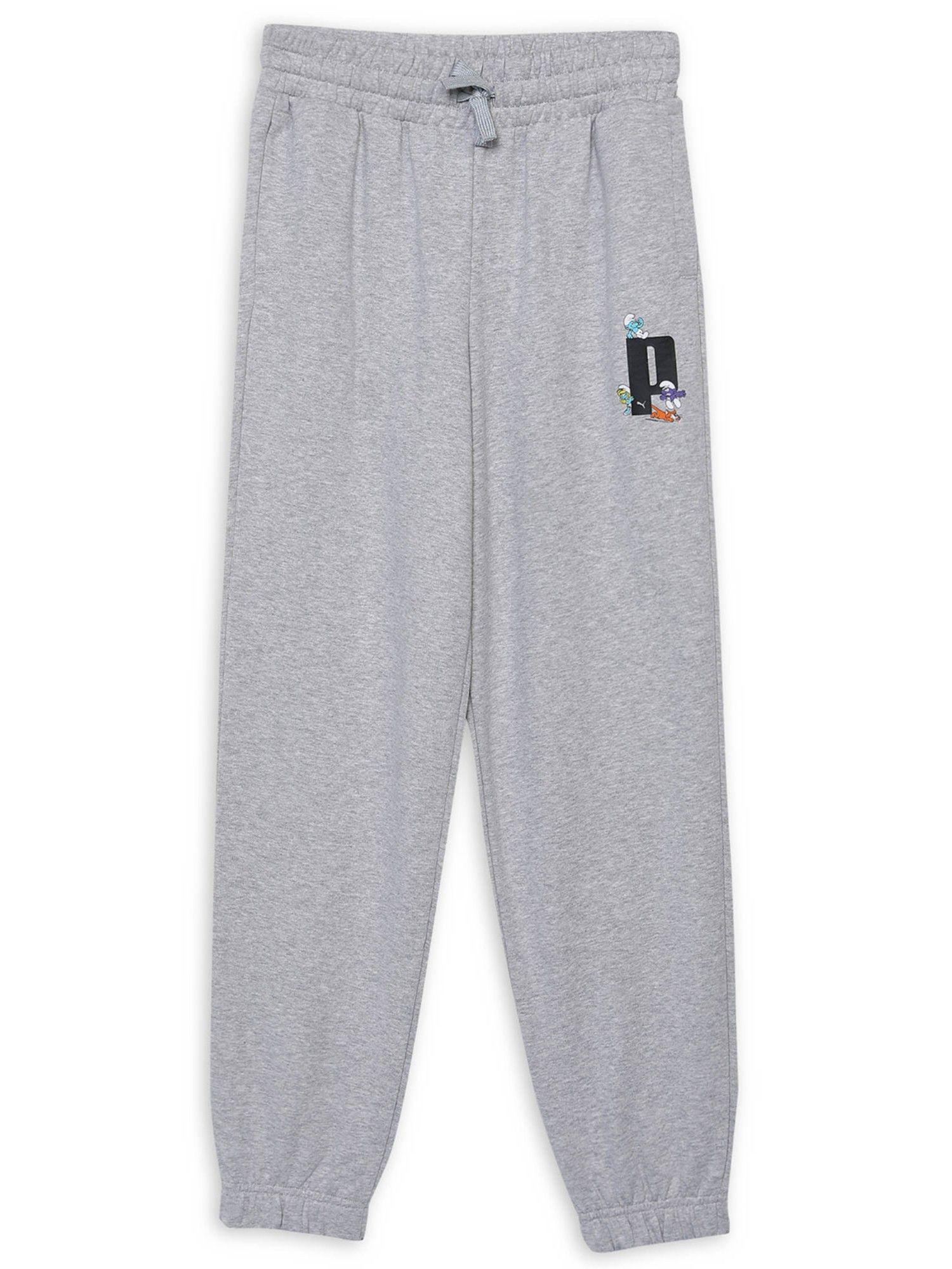 x the smurfs boys grey knitted joggers