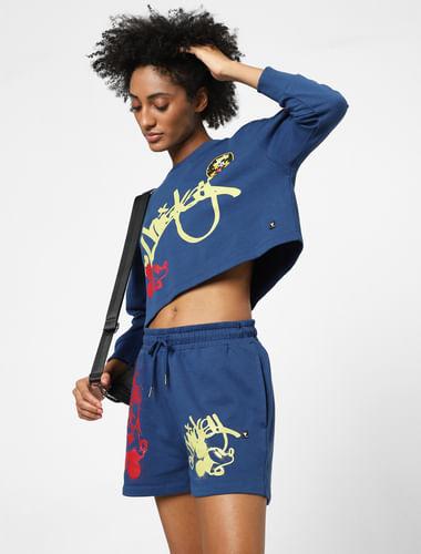 x disney blue co-ord cropped sweatshirt